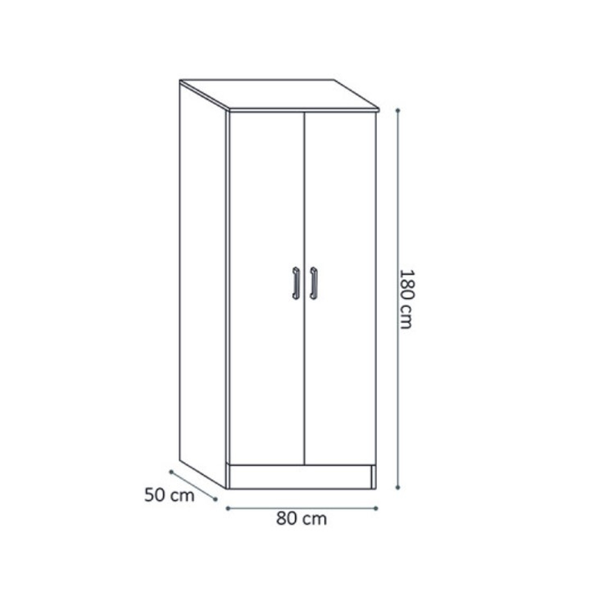 Interiax Kledingkast 'Amelie' – 2 Deuren, 1 Hanger & 1 Legplank | Sonoma Eik | 180x80x54 cm