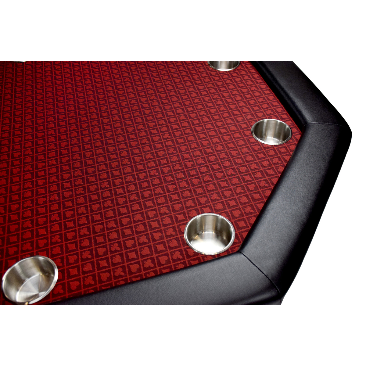 Table de poker octogonale Texas 8 personnes Rouge