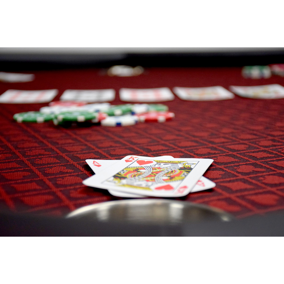 Table de poker octogonale Texas 8 personnes Rouge