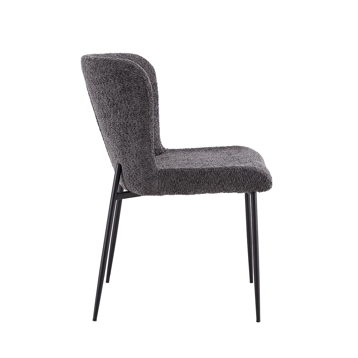 Interiax Chaise de salle à manger Flo Bouclé Gris foncé