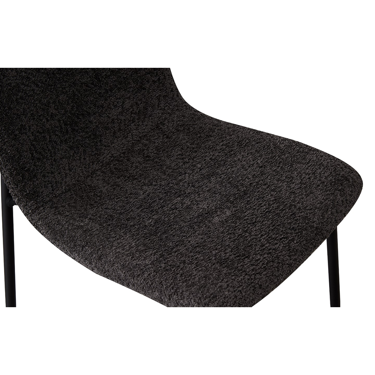 Interiax Chaise de salle à manger Mona Bouclé Gris