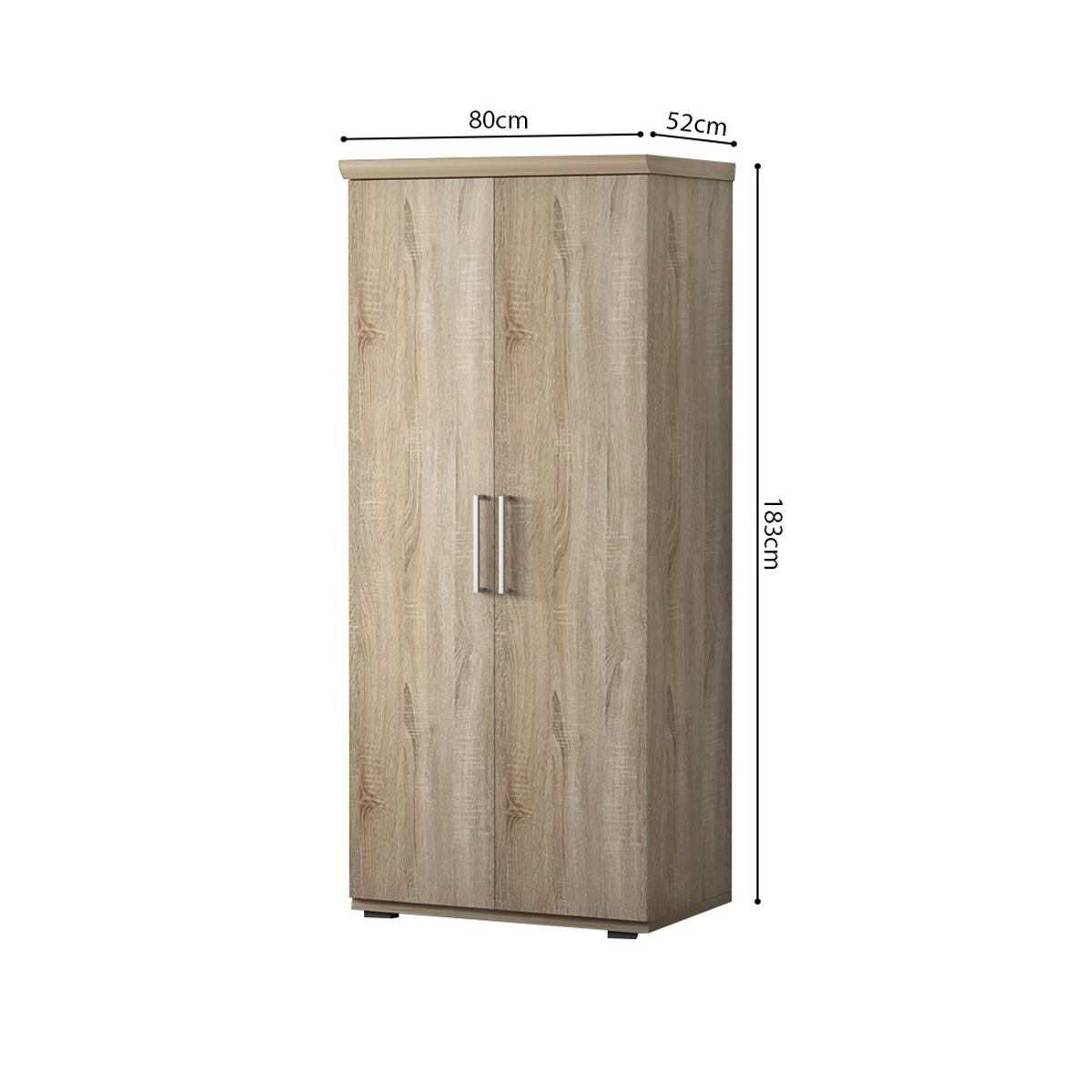 Interiax Armoire 'Mila' 2 portes Sonoma (183x80x52cm)