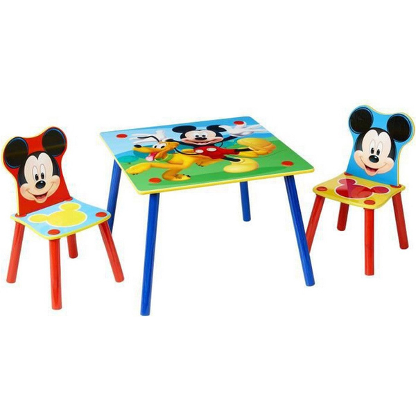 zwak verkouden worden overhandigen Disney Tafel en stoelen set 3-delig Mickey Mouse hout - Belomax
