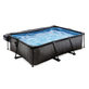 EXIT Black Wood zwembad 220x150x65cm met filterpomp en overk
