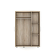 Interiax Kledingkast 'Mila' – 3 Deuren, 1 Hanger & 3 Legplanken | Sonoma Eik | 183x120x52cm