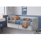  Interiax Liam Bed - Comfort Beige Inclusief 2 schuiven en lattenbodem (90 x 200 cm) 